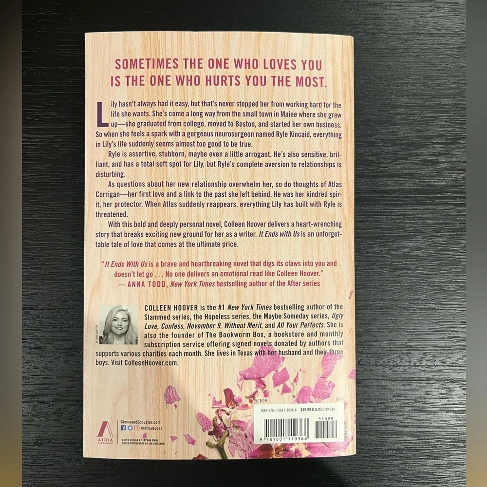 Paperback Book: It Ends With Us by Colleen Hoover